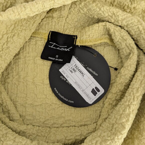 INOAH Women's Sleeveless Cowl Neck Top Blouse  Size S  Lime  NWT - Picture 4 of 4